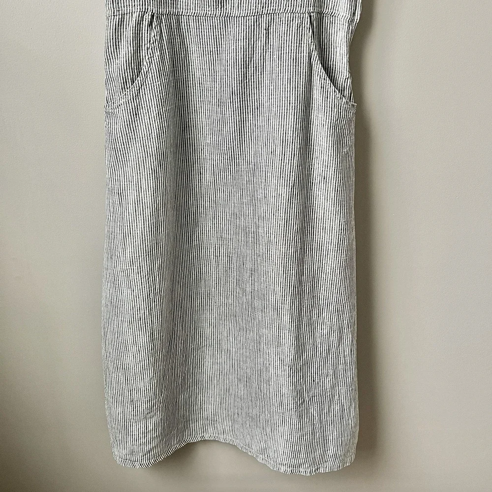 Vintage striped linen dress with pockets! - Picture 7 of 12